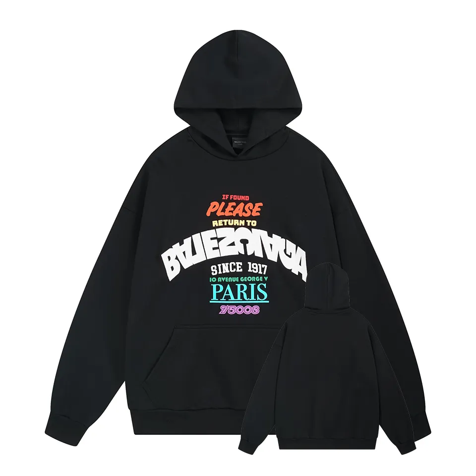 BALENCI*GA LOGO . . . . . 460g . Same Style -Color：Black -SIZE：Xs S M L 8988#